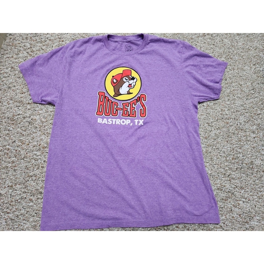 Buc-ees Bastrop, TX Big Logo T-shirt Purple XL Adult Made In USA